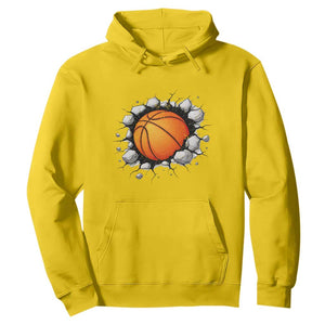 Funny Basketball Bursting Through Wall Hoodie Sports Fan Gift TS12 Daisy Print Your Wear