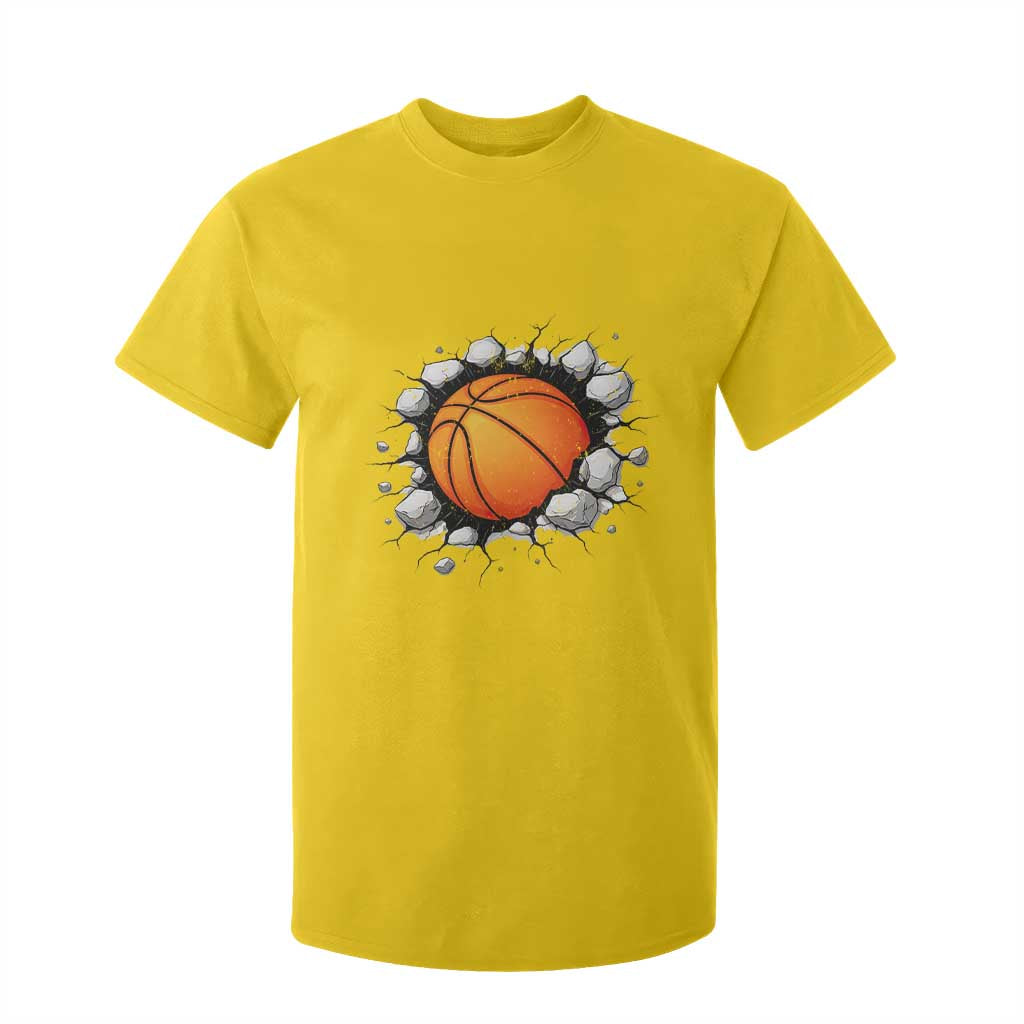 Funny Basketball Bursting Through Wall T Shirt For Kid Sports Fan Gift TS12 Daisy Print Your Wear