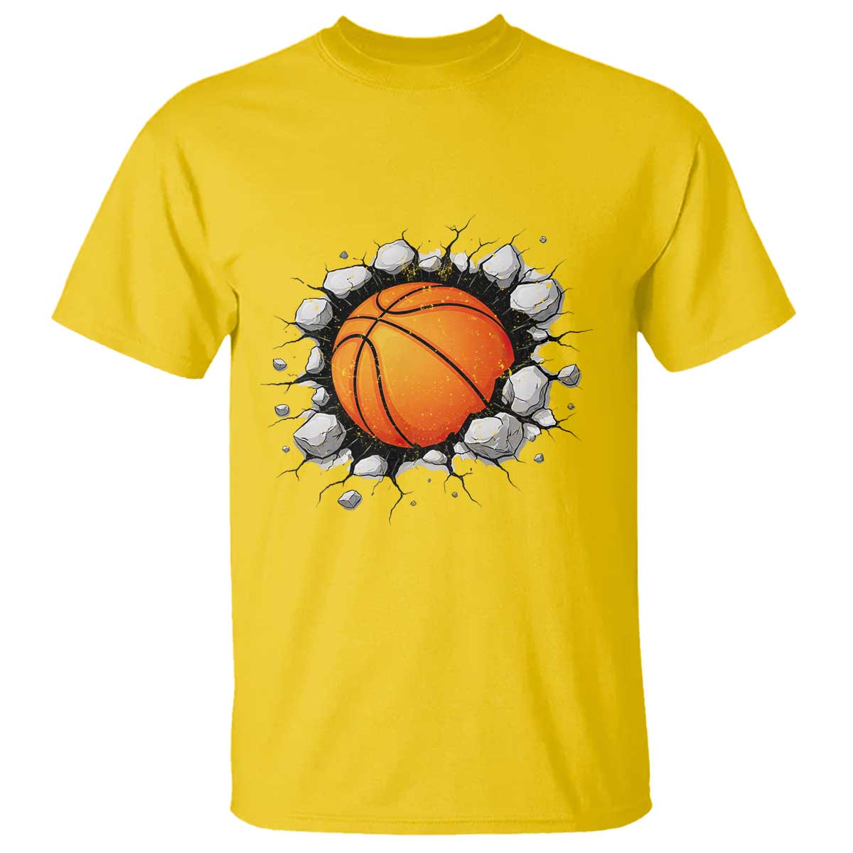 Funny Basketball Bursting Through Wall T Shirt Sports Fan Gift TS12 Daisy Print Your Wear