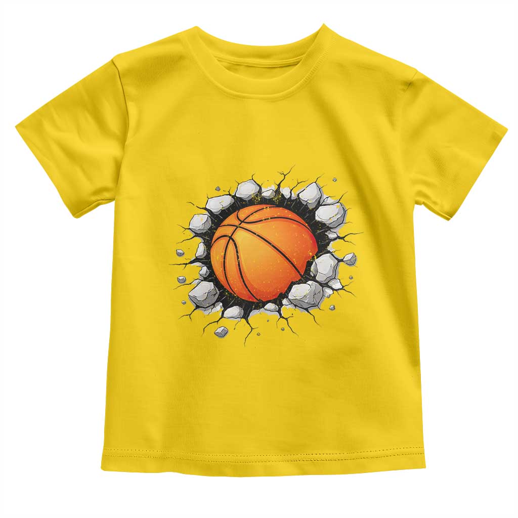 Funny Basketball Bursting Through Wall Toddler T Shirt Sports Fan Gift TS12 Daisy Print Your Wear