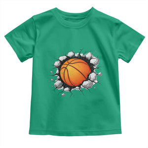 Funny Basketball Bursting Through Wall Toddler T Shirt Sports Fan Gift TS12 Irish Green Print Your Wear