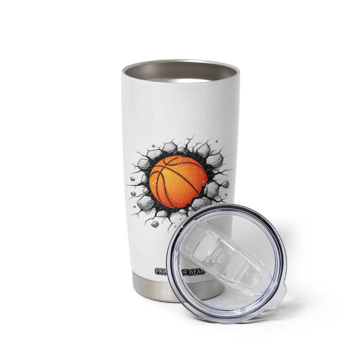 Funny Basketball Bursting Through Wall Tumbler Cup Sports Fan Gift TS12 Print Your Wear
