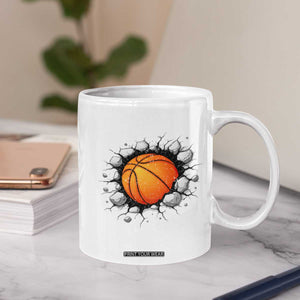 Funny Basketball Bursting Through Wall Coffee Mug Sports Fan Gift TS12 Print Your Wear