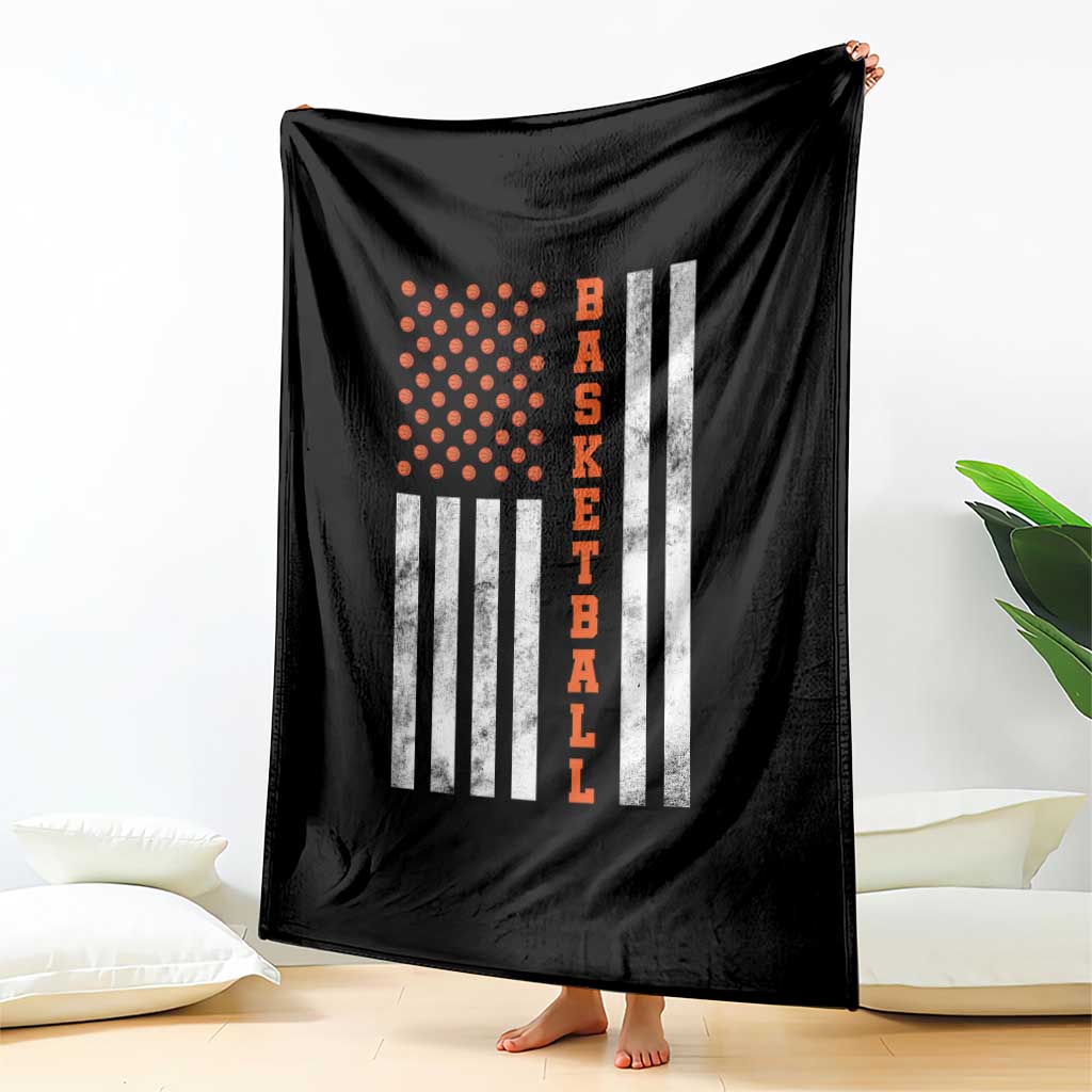 American Flag Basketball Throw Blanket USA Sports Fan TS12 Print Your Wear