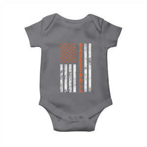 American Flag Basketball Baby Onesie USA Sports Fan TS12 Charcoal Print Your Wear