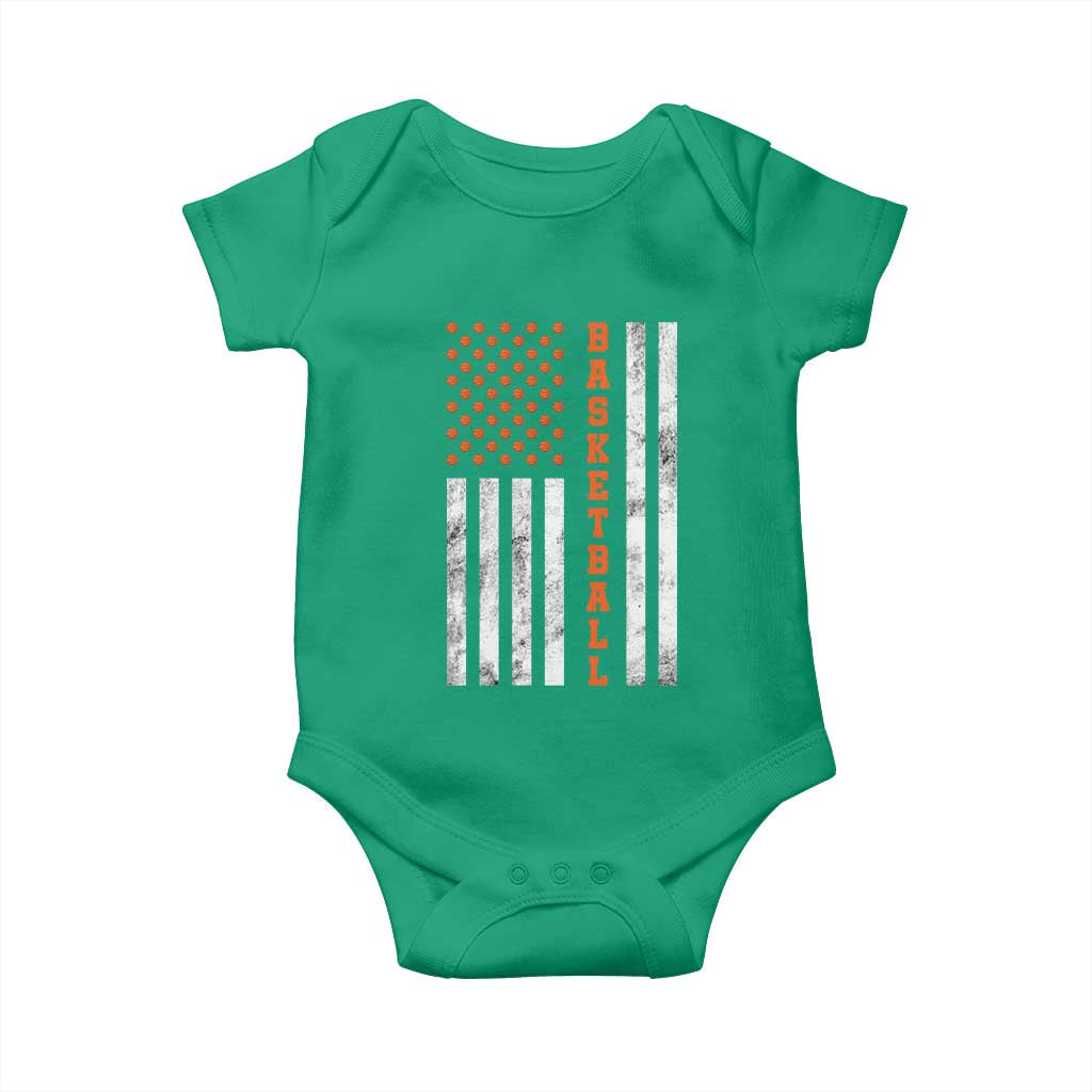 American Flag Basketball Baby Onesie USA Sports Fan TS12 Irish Green Print Your Wear