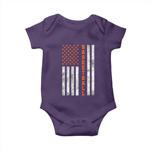 American Flag Basketball Baby Onesie USA Sports Fan TS12 Purple Print Your Wear