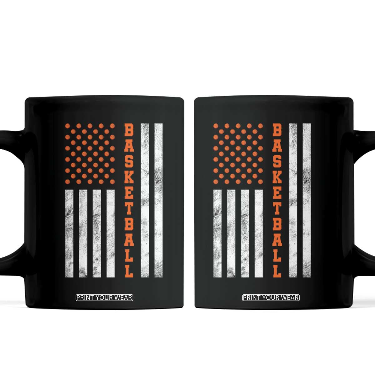 American Flag Basketball Coffee Mug USA Sports Fan TS12 Black Print Your Wear