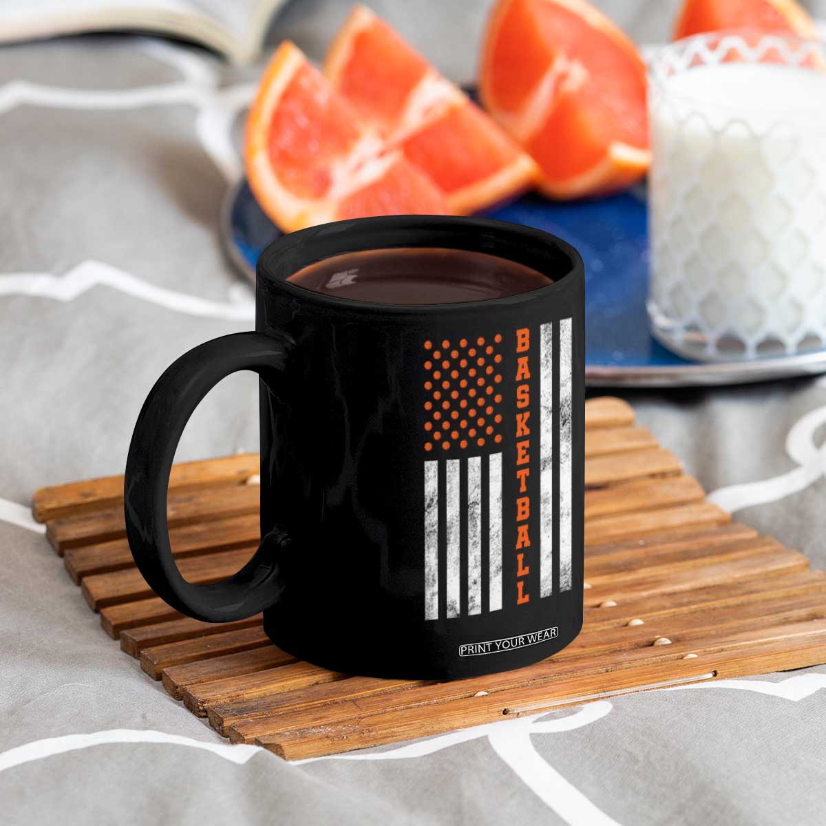 American Flag Basketball Coffee Mug USA Sports Fan TS12 Print Your Wear