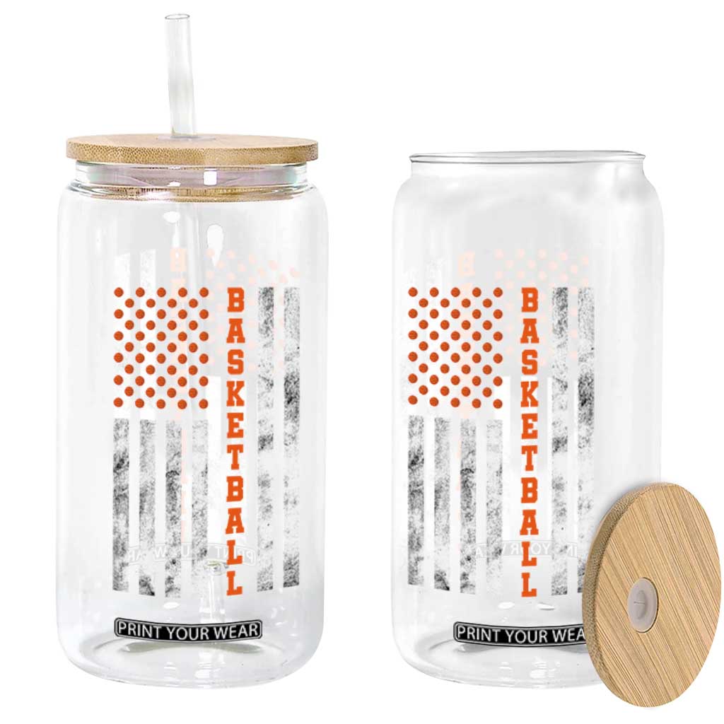 American Flag Basketball Glass Can USA Sports Fan TS12 Print Your Wear