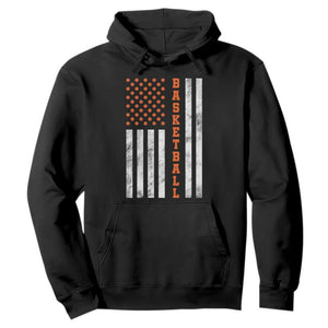 American Flag Basketball Hoodie USA Sports Fan TS12 Black Print Your Wear