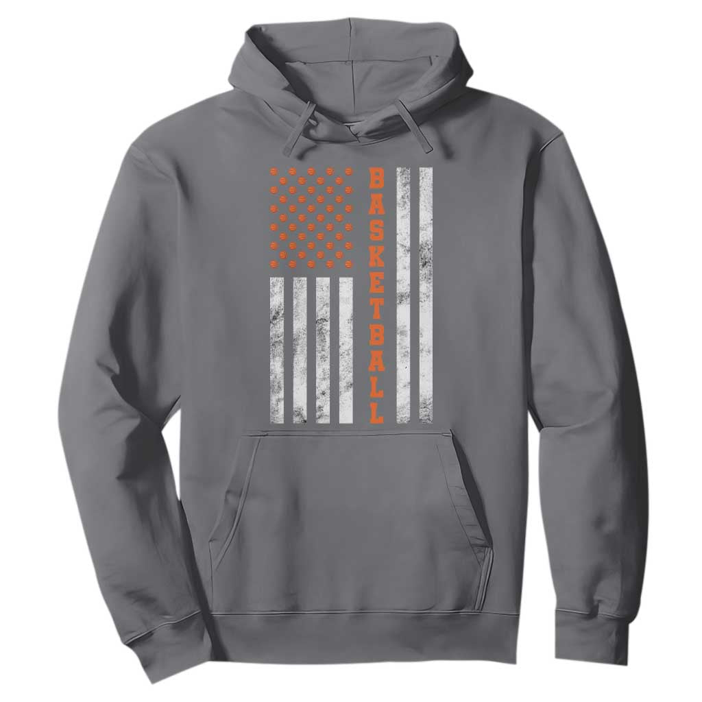 American Flag Basketball Hoodie USA Sports Fan TS12 Charcoal Print Your Wear