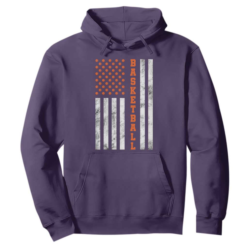 American Flag Basketball Hoodie USA Sports Fan TS12 Purple Print Your Wear