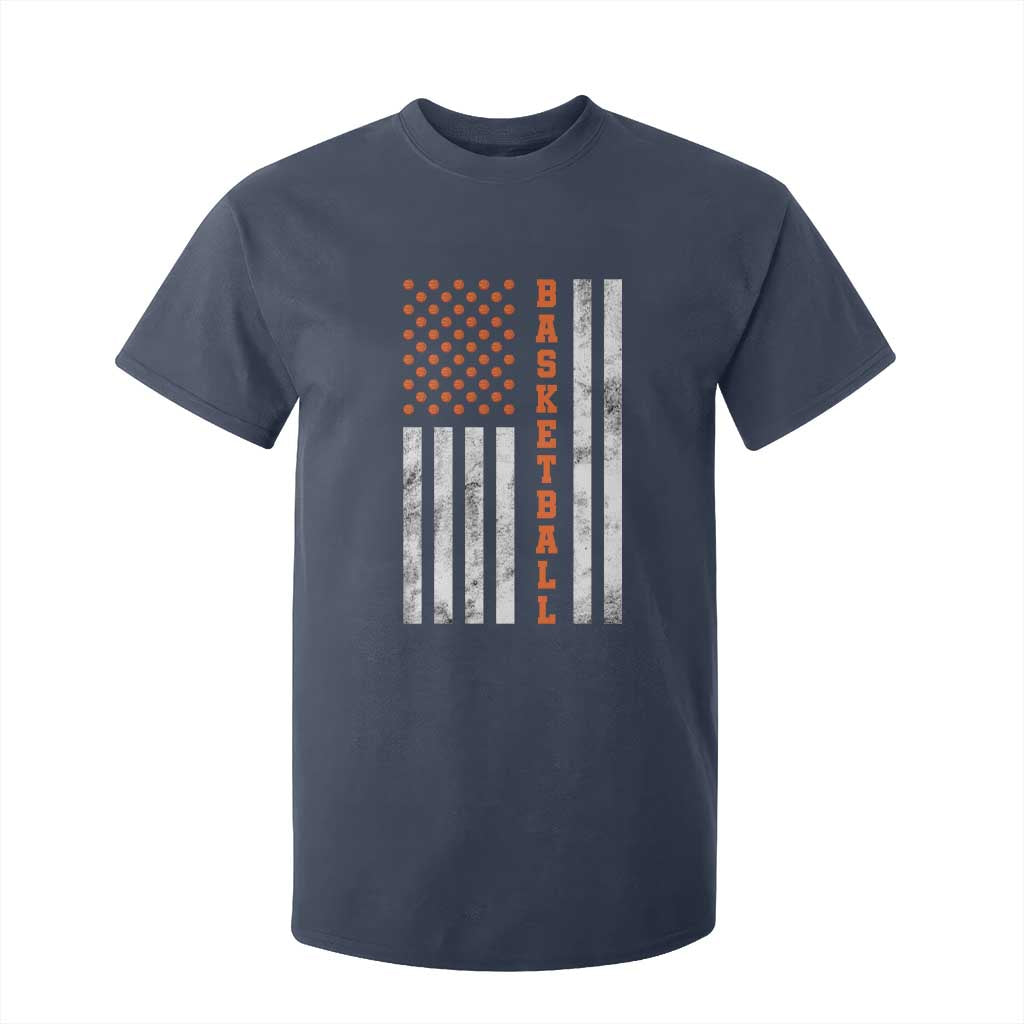 American Flag Basketball T Shirt For Kid USA Sports Fan TS12 Navy Print Your Wear