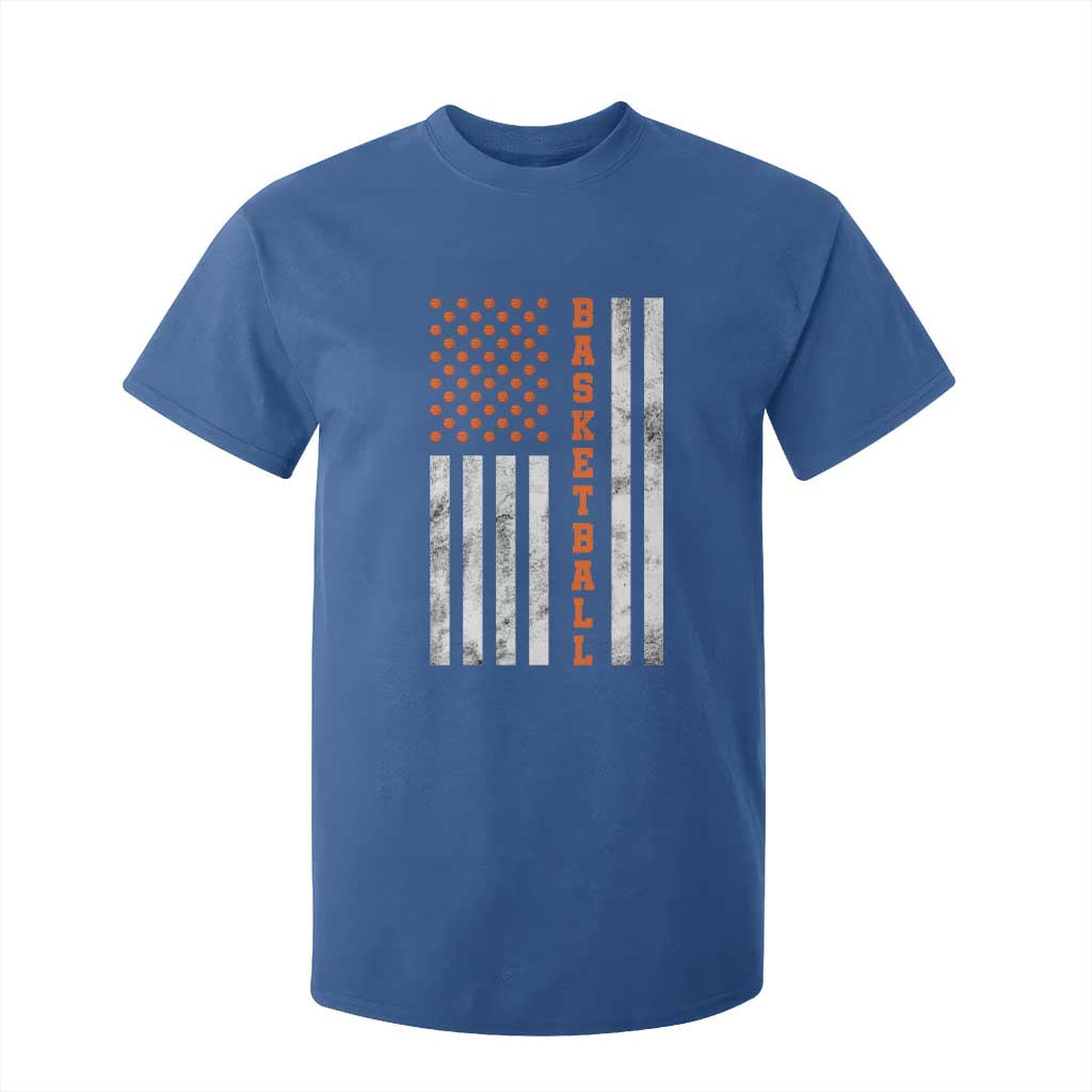 American Flag Basketball T Shirt For Kid USA Sports Fan TS12 Royal Blue Print Your Wear