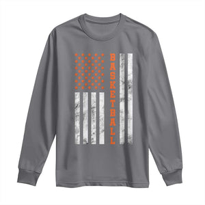 American Flag Basketball Long Sleeve Shirt USA Sports Fan TS12 Charcoal Print Your Wear