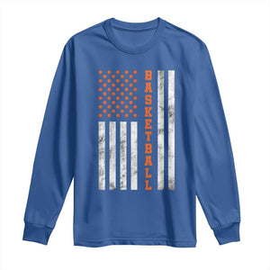American Flag Basketball Long Sleeve Shirt USA Sports Fan TS12 Royal Blue Print Your Wear
