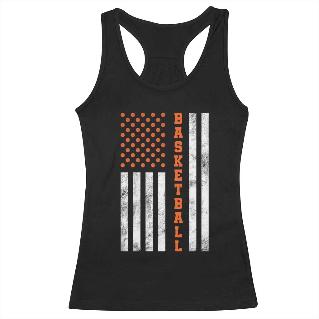 American Flag Basketball Racerback Tank Top USA Sports Fan TS12 Black Print Your Wear