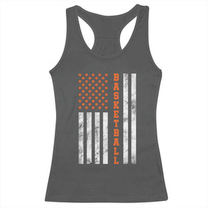American Flag Basketball Racerback Tank Top USA Sports Fan TS12 Dark Heather Print Your Wear