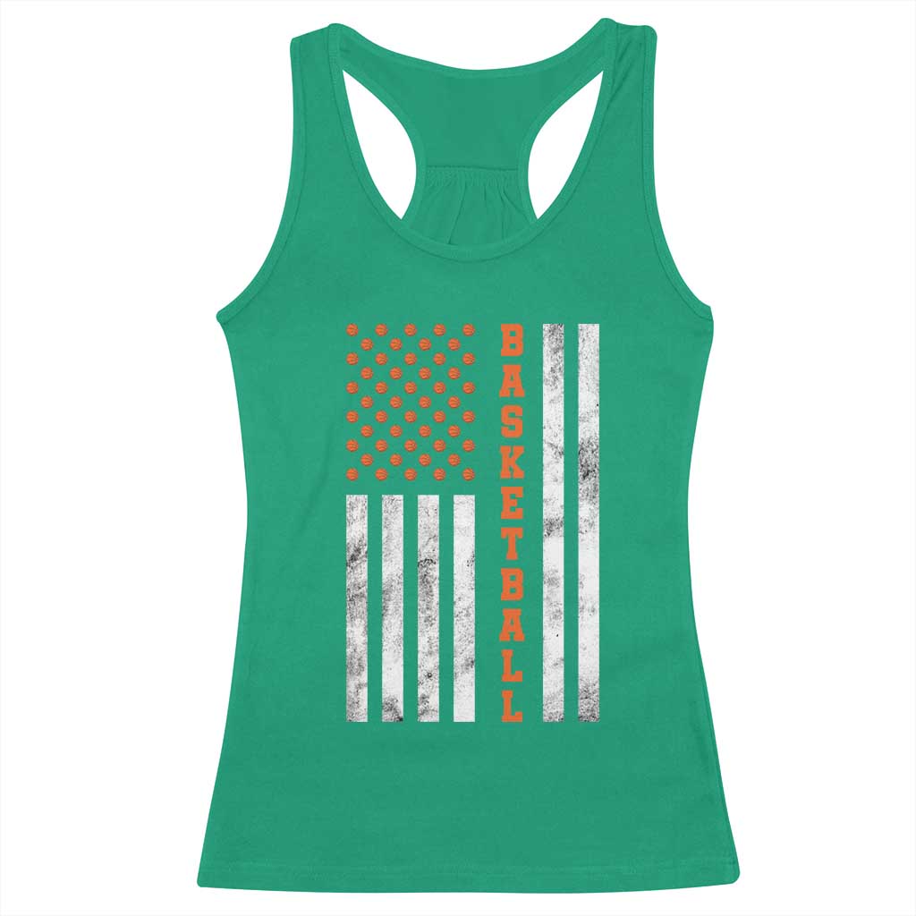 American Flag Basketball Racerback Tank Top USA Sports Fan TS12 Irish Green Print Your Wear