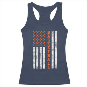 American Flag Basketball Racerback Tank Top USA Sports Fan TS12 Navy Print Your Wear