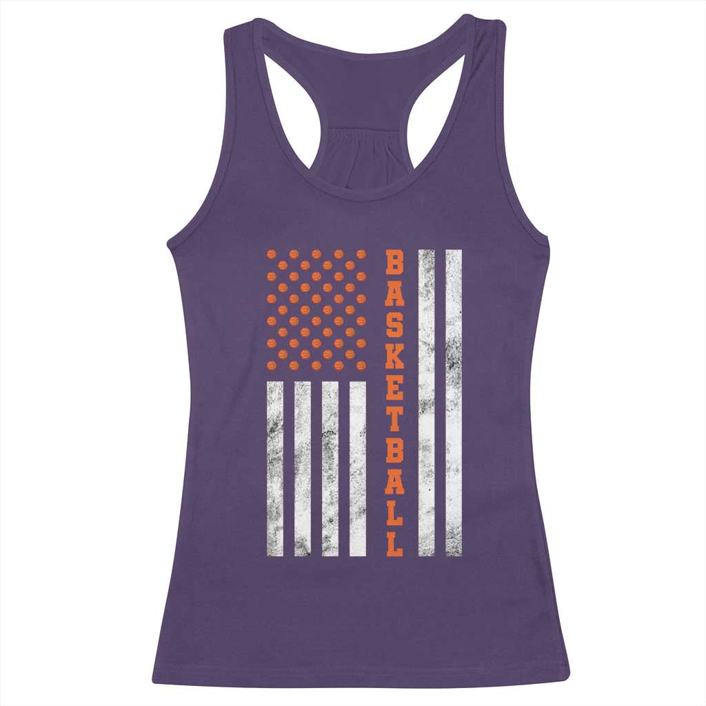 American Flag Basketball Racerback Tank Top USA Sports Fan TS12 Purple Print Your Wear