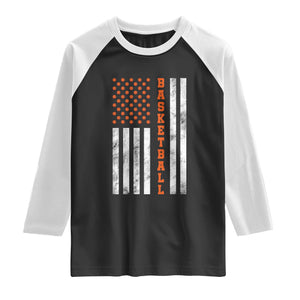 American Flag Basketball Raglan Shirt USA Sports Fan TS12 Black White Print Your Wear
