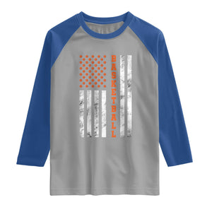 American Flag Basketball Raglan Shirt USA Sports Fan TS12 Sport Gray Royal Print Your Wear