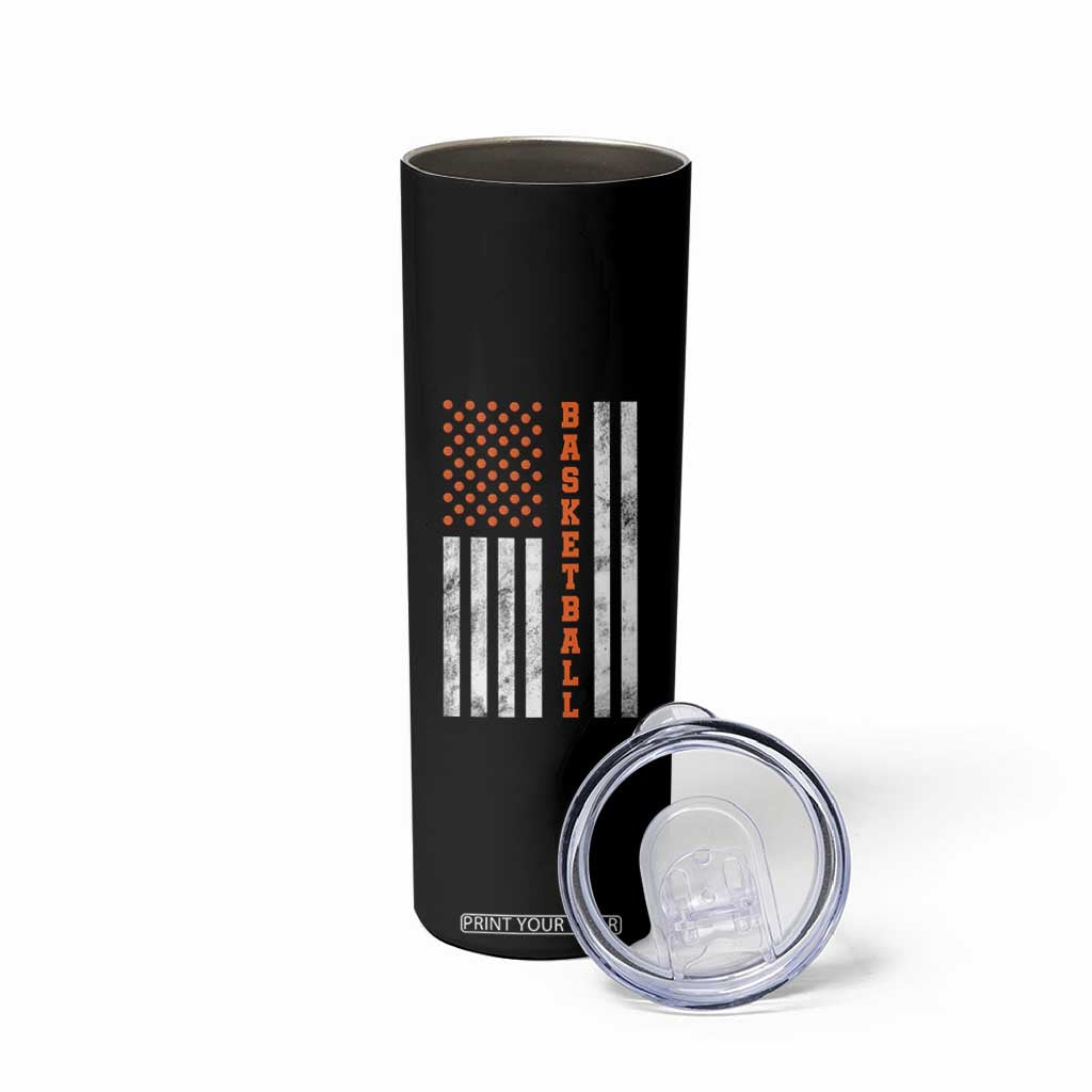 American Flag Basketball Skinny Tumbler USA Sports Fan TS12 Print Your Wear