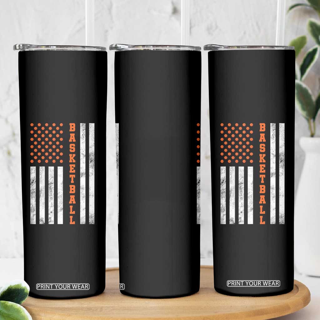 American Flag Basketball Skinny Tumbler USA Sports Fan TS12 Print Your Wear