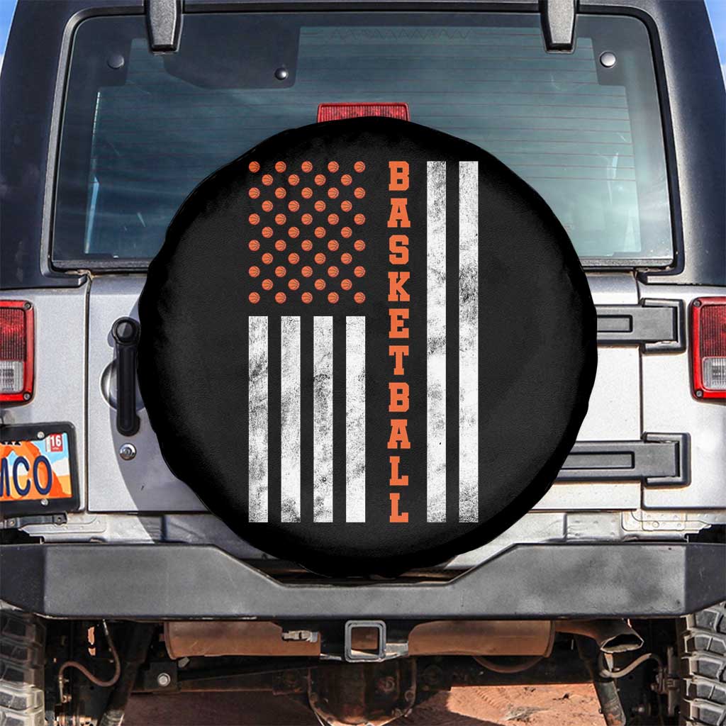 American Flag Basketball Spare Tire Cover USA Sports Fan TS12 No hole Black Print Your Wear