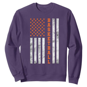 American Flag Basketball Sweatshirt USA Sports Fan TS12 Purple Print Your Wear