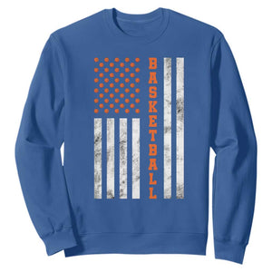 American Flag Basketball Sweatshirt USA Sports Fan TS12 Royal Blue Print Your Wear
