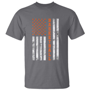 American Flag Basketball T Shirt USA Sports Fan TS12 Charcoal Print Your Wear