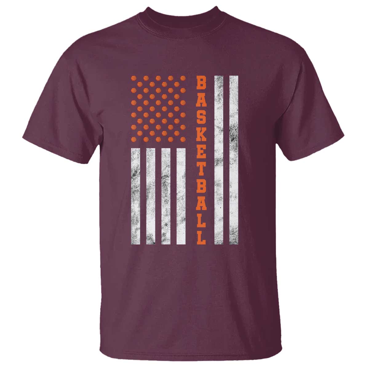 American Flag Basketball T Shirt USA Sports Fan TS12 Maroon Print Your Wear