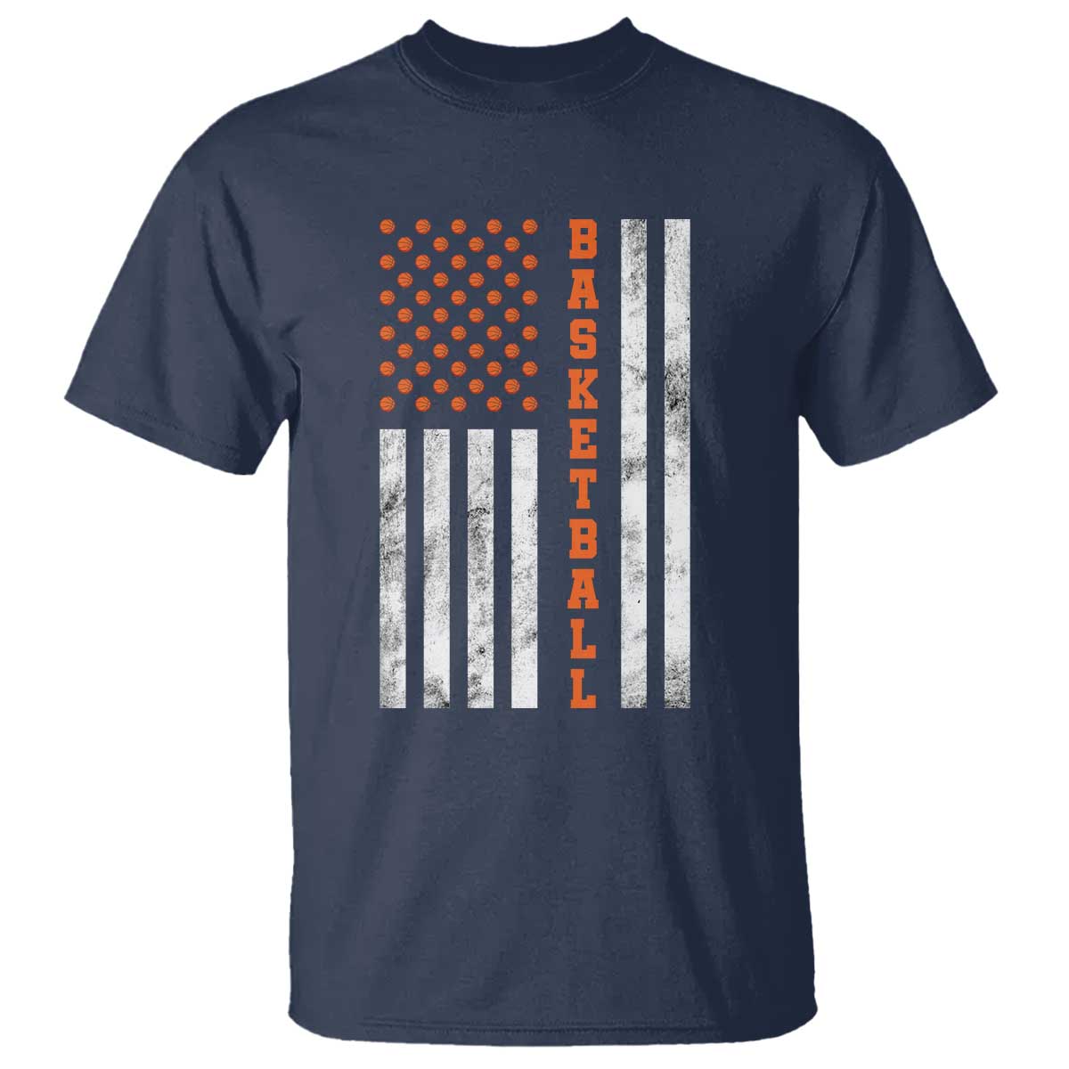 American Flag Basketball T Shirt USA Sports Fan TS12 Navy Print Your Wear