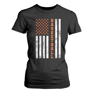 American Flag Basketball T Shirt For Women USA Sports Fan TS12 Black Print Your Wear