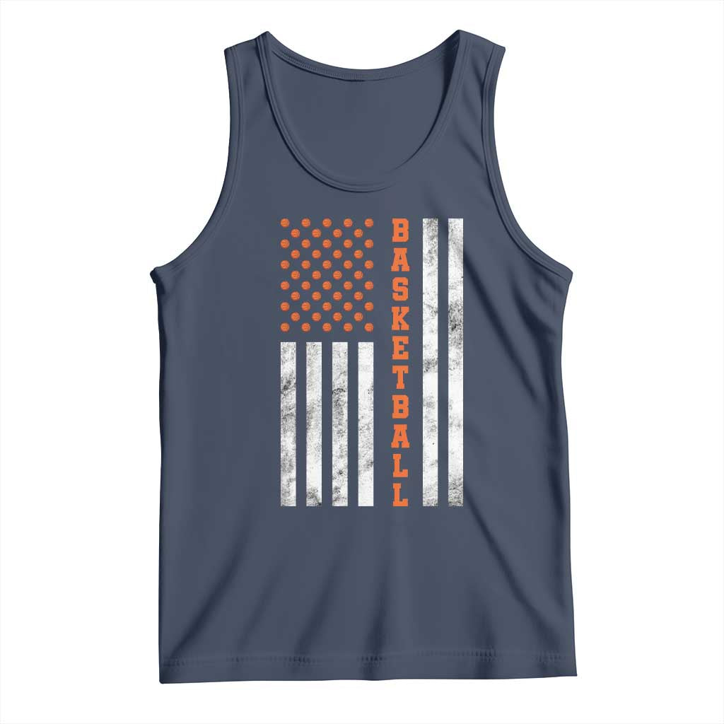 American Flag Basketball Tank Top USA Sports Fan TS12 Navy Print Your Wear