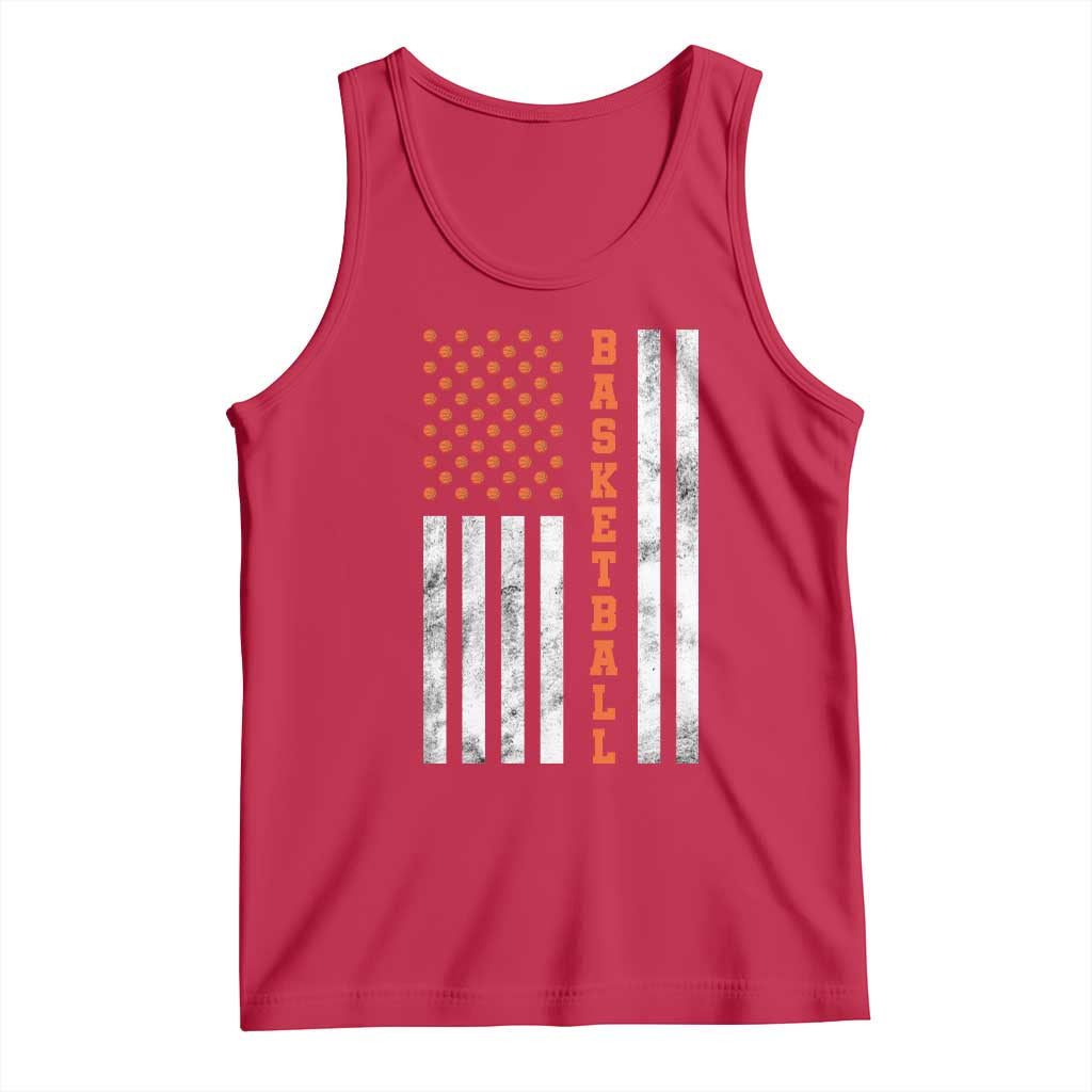 American Flag Basketball Tank Top USA Sports Fan TS12 Red Print Your Wear
