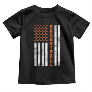 American Flag Basketball Toddler T Shirt USA Sports Fan TS12 Black Print Your Wear