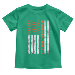 American Flag Basketball Toddler T Shirt USA Sports Fan TS12 Irish Green Print Your Wear