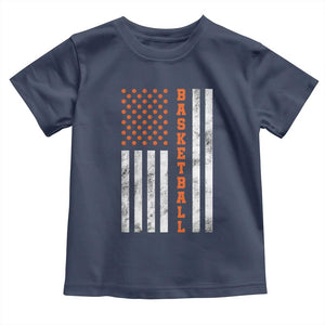 American Flag Basketball Toddler T Shirt USA Sports Fan TS12 Navy Print Your Wear