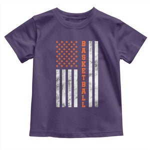 American Flag Basketball Toddler T Shirt USA Sports Fan TS12 Purple Print Your Wear