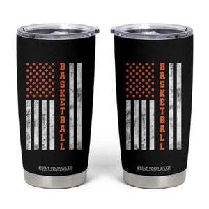 American Flag Basketball Tumbler Cup USA Sports Fan TS12 Black Print Your Wear