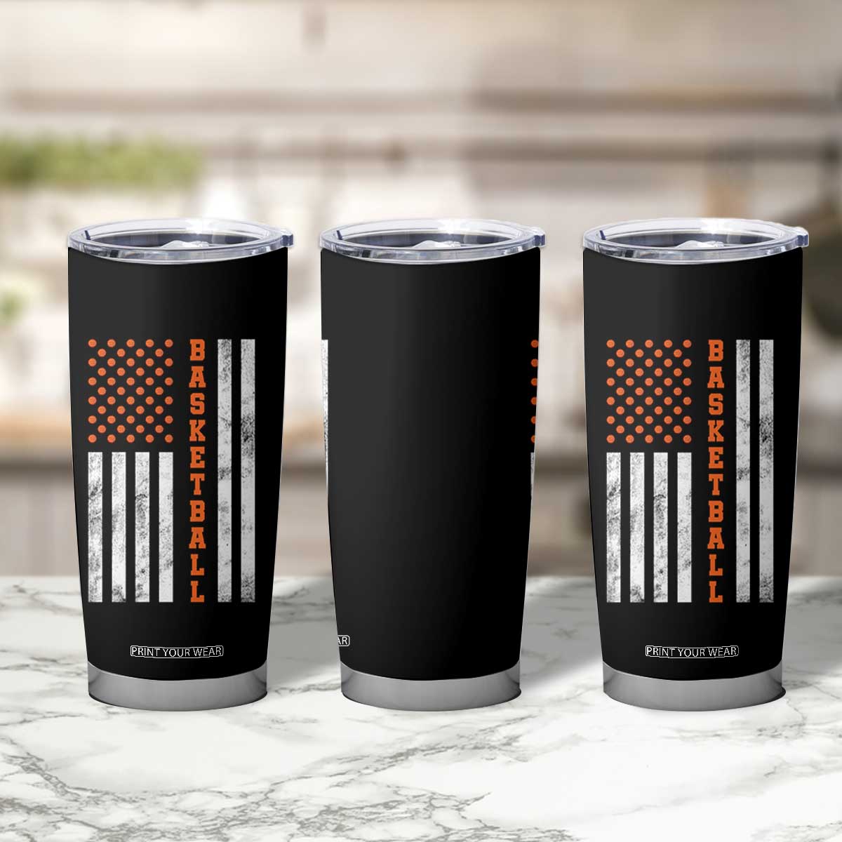 American Flag Basketball Tumbler Cup USA Sports Fan TS12 Print Your Wear