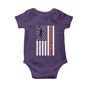 American Flag Basketball Baby Onesie Patriotic Sports Lover Gift TS12 Purple Print Your Wear