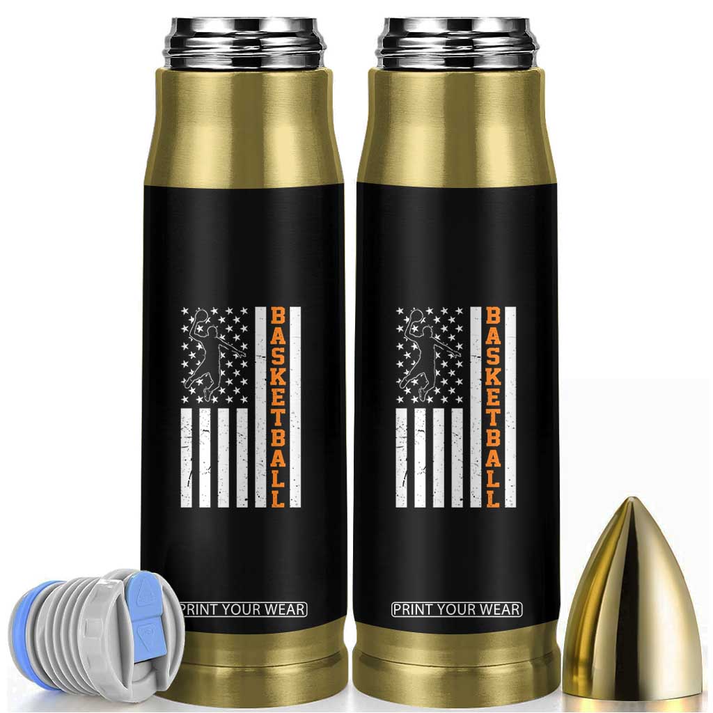 American Flag Basketball Bullet Tumbler Patriotic Sports Lover Gift TS12 Black Print Your Wear