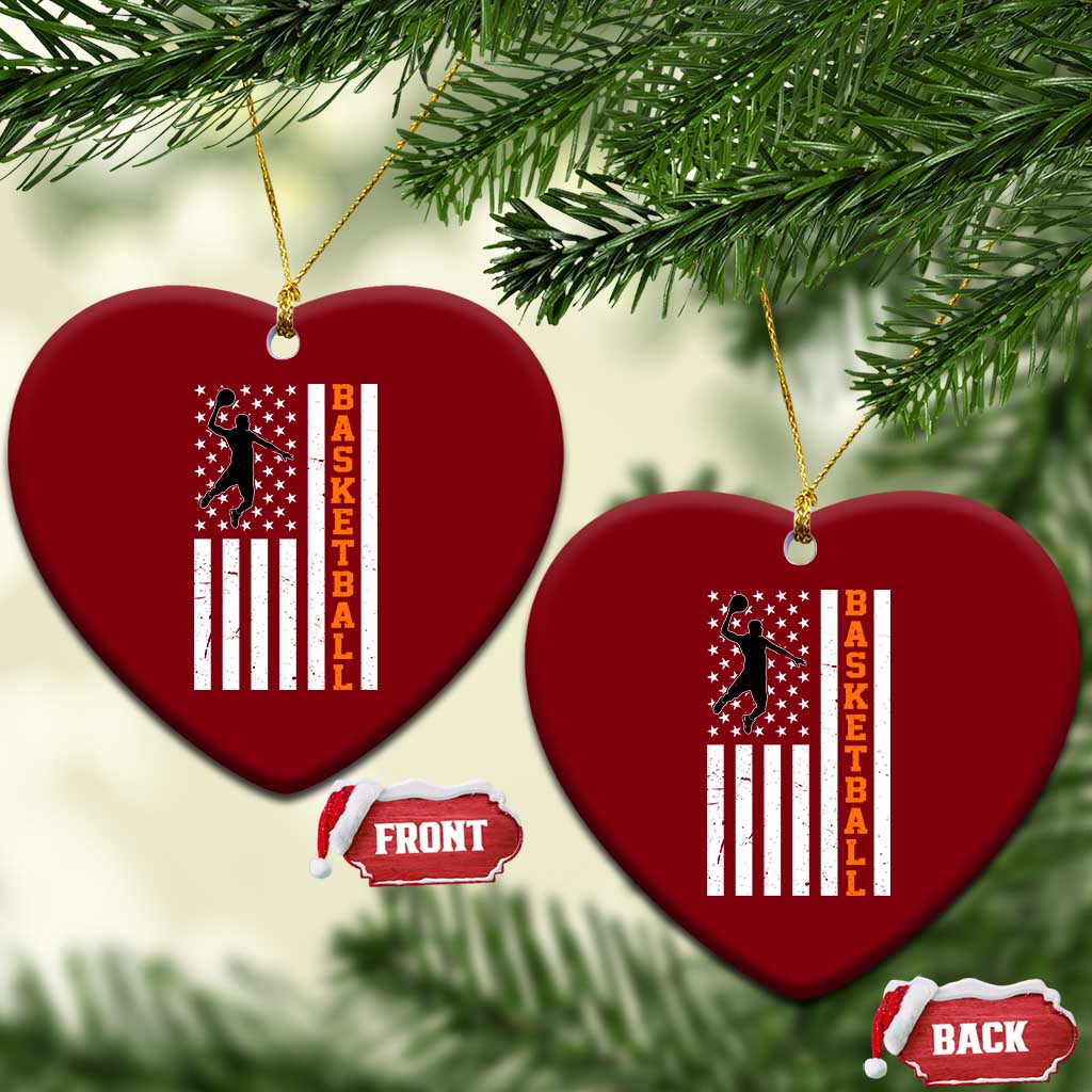 American Flag Basketball Ceramic Ornament Patriotic Sports Lover Gift TS12 Print Your Wear