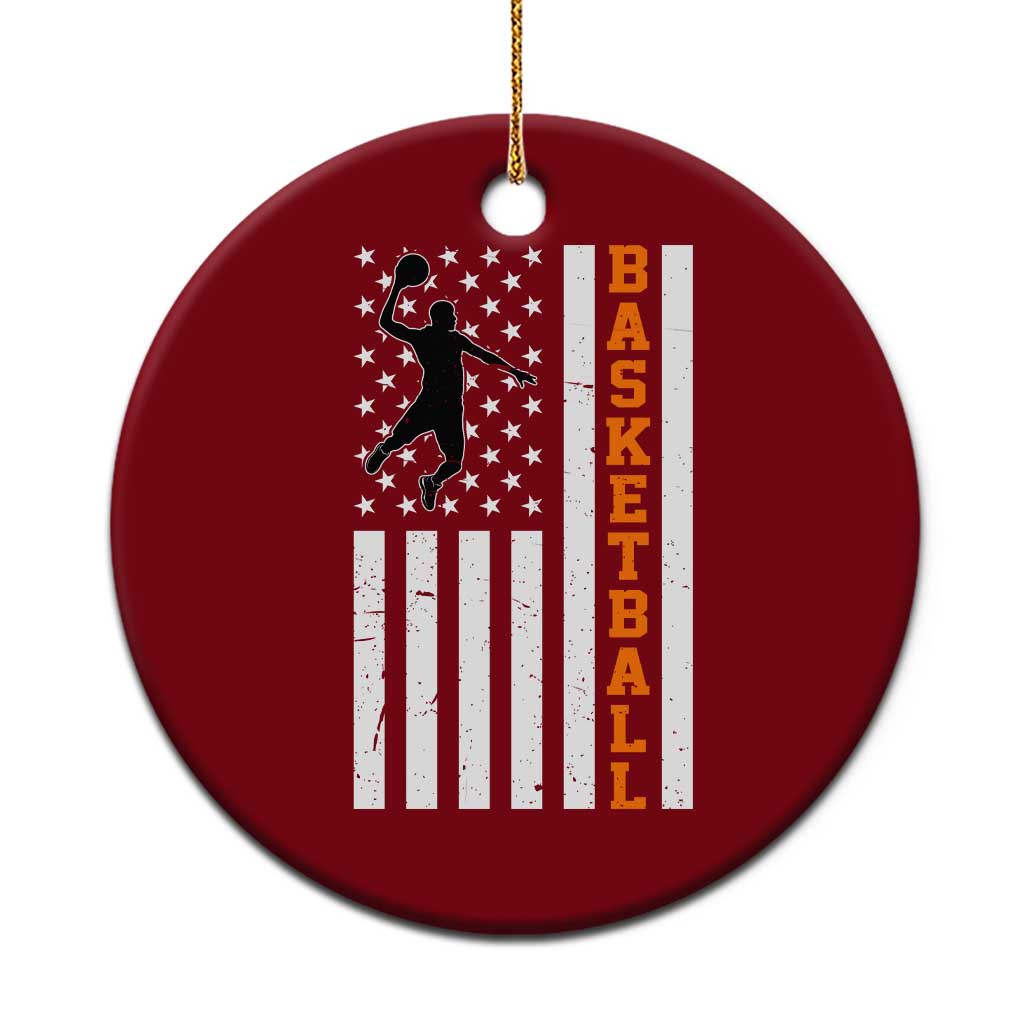 American Flag Basketball Ceramic Ornament Patriotic Sports Lover Gift TS12 1pc Red Print Your Wear