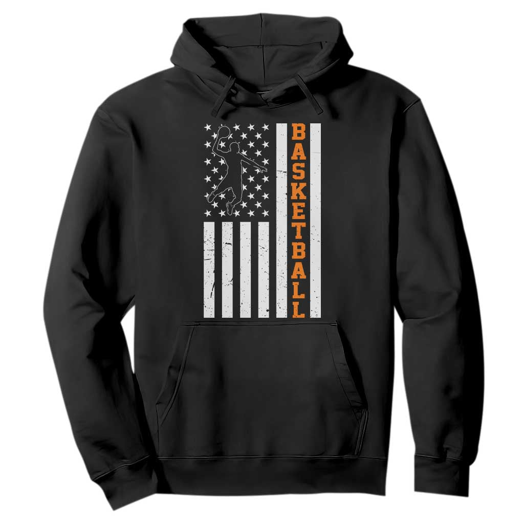 American Flag Basketball Hoodie Patriotic Sports Lover Gift TS12 Black Print Your Wear